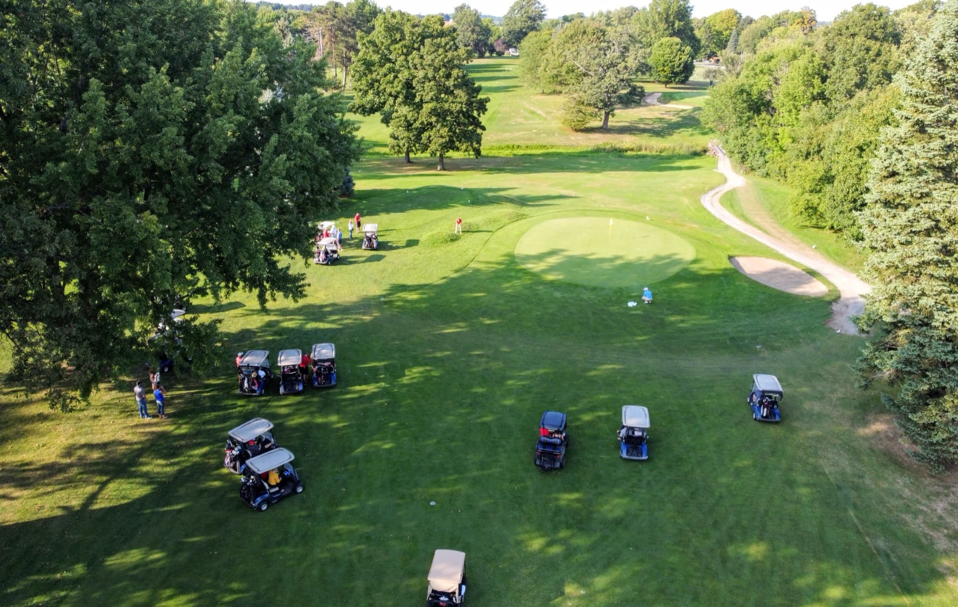Aerial view of Silver Lake Golf Course fairway